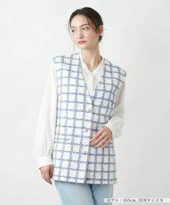Leilian / レリアン テーラードジャケット | チェックベスト