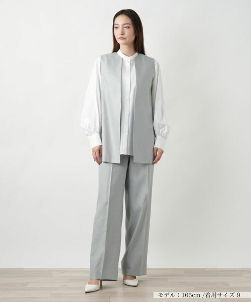 Leilian / レリアン テーラードジャケット | リネンミックスベスト | 詳細1