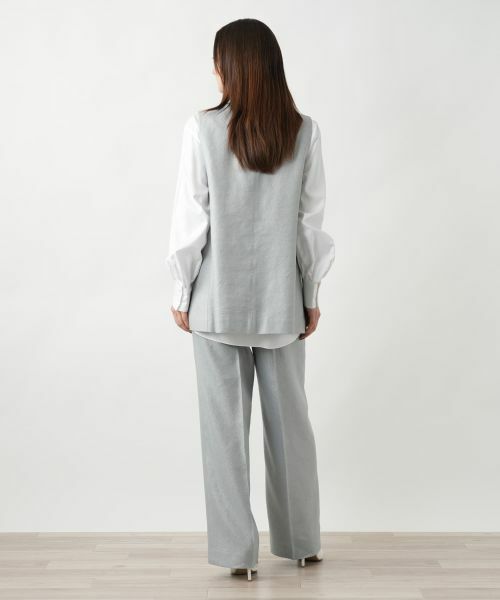 Leilian / レリアン テーラードジャケット | リネンミックスベスト | 詳細3