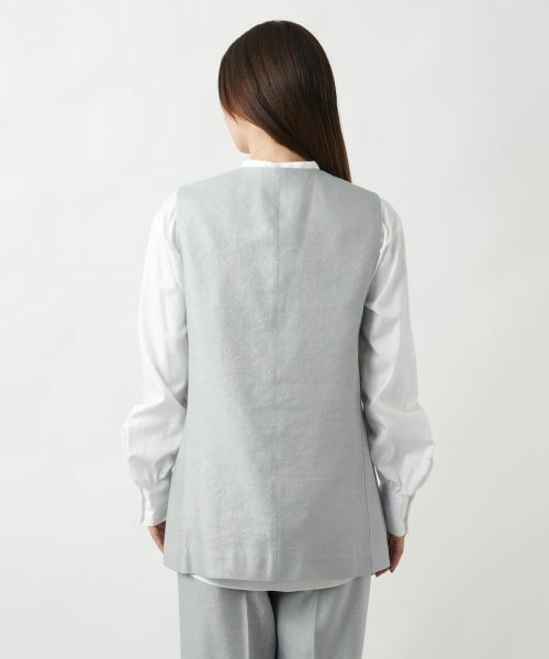 Leilian / レリアン テーラードジャケット | リネンミックスベスト | 詳細6