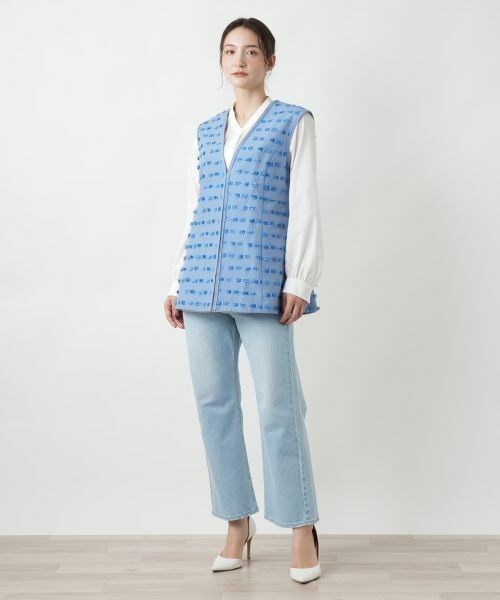 Leilian / レリアン テーラードジャケット | Vネックベスト | 詳細1