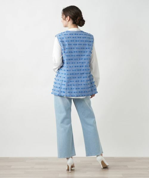 Leilian / レリアン テーラードジャケット | Vネックベスト | 詳細3