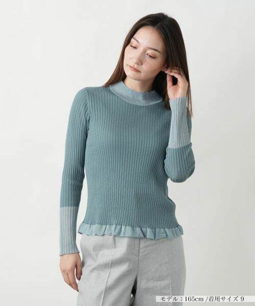 Leilian（レリアン）レディース　セーター　タートルネック　シルクブレンド　ケーブルニット　パープル　長袖　13号 ブランド古着の通販・買取・販売ならリサイクルショップてんとうむし