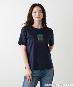 Leilian / レリアン カットソー | 刺繍クルーネックTシャツ