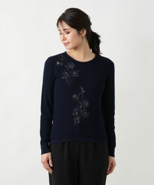 Leilian / レリアン ニット・セーター | フラワーモチーフニット【CORSINI & PROTI】 | 詳細10