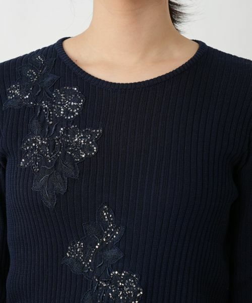 Leilian / レリアン ニット・セーター | フラワーモチーフニット【CORSINI & PROTI】 | 詳細13