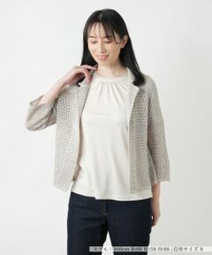 Leilian / レリアン カーディガン・ボレロ | ラメニットカーディガン【CINZIA CALDI】