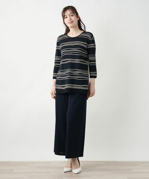 Leilian / レリアン ニット・セーター | 異素材切替ニット【CINZIA CALDI】 | 詳細1