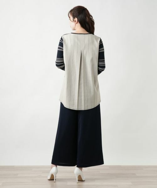 Leilian / レリアン ニット・セーター | 異素材切替ニット【CINZIA CALDI】 | 詳細3