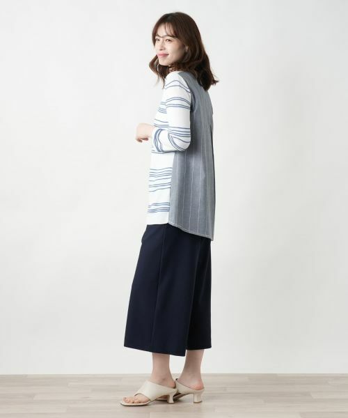 Leilian / レリアン ニット・セーター | 異素材切替ニット【CINZIA CALDI】 | 詳細5