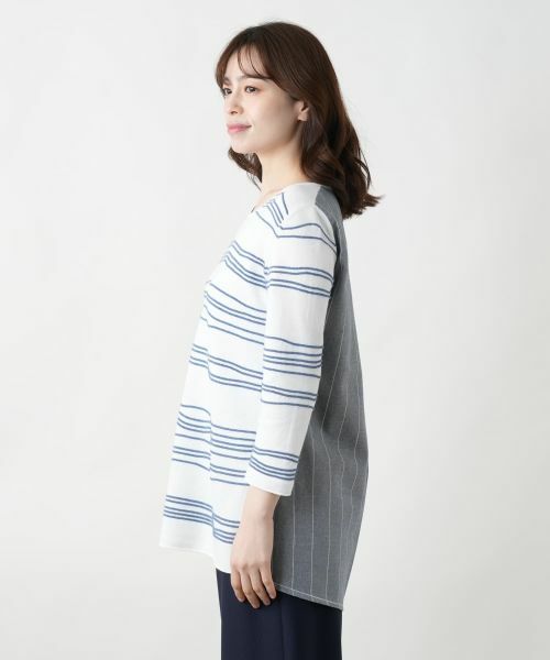 Leilian / レリアン ニット・セーター | 異素材切替ニット【CINZIA CALDI】 | 詳細8