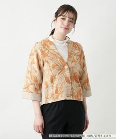 Leilian / レリアン テーラードジャケット | ボタニカル柄ジャケット【CINZIA CALDI】