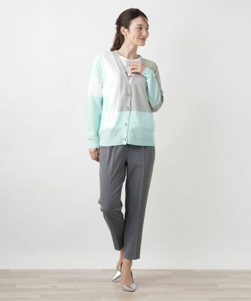Leilian / レリアン カーディガン・ボレロ | カラーブロックカーディガン【HAND】 | 詳細1