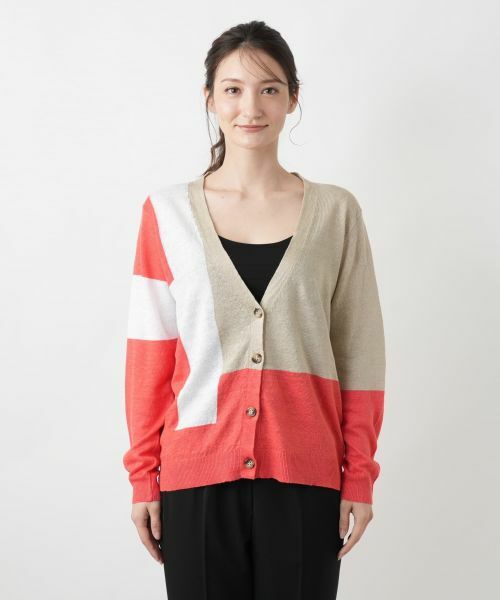 Leilian / レリアン カーディガン・ボレロ | カラーブロックカーディガン【HAND】 | 詳細10