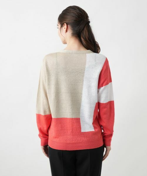 Leilian / レリアン カーディガン・ボレロ | カラーブロックカーディガン【HAND】 | 詳細12