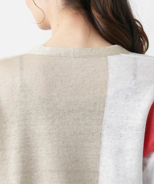 Leilian / レリアン カーディガン・ボレロ | カラーブロックカーディガン【HAND】 | 詳細14