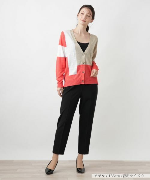 Leilian / レリアン カーディガン・ボレロ | カラーブロックカーディガン【HAND】 | 詳細7