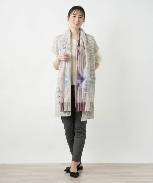 Leilian / レリアン マフラー・ショール・スヌード・ストール | 幾何学柄ストール【FASAC】 | 詳細2