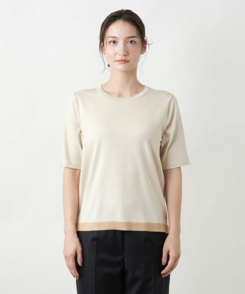 Leilian / レリアン ニット・セーター | ライン配色半袖ニット | 詳細12