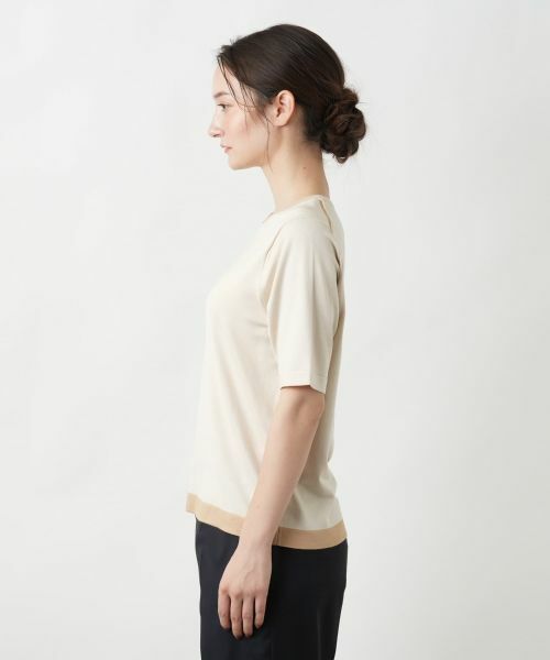 Leilian / レリアン ニット・セーター | ライン配色半袖ニット | 詳細13