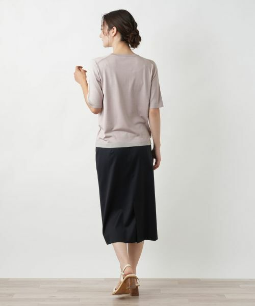 Leilian / レリアン ニット・セーター | ライン配色半袖ニット | 詳細3