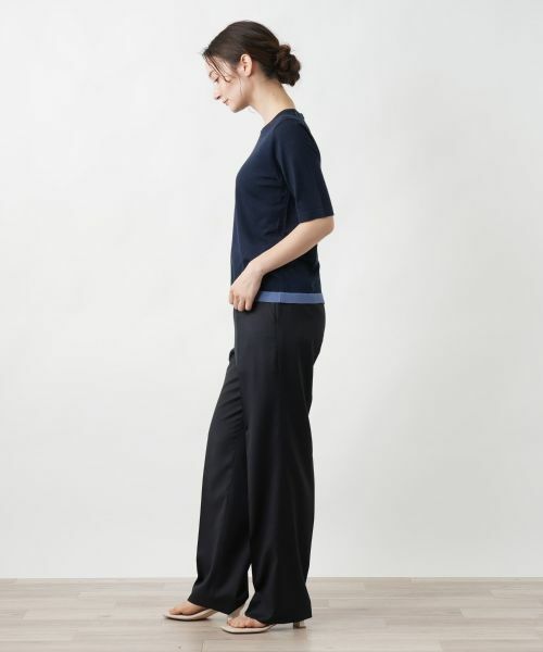 Leilian / レリアン ニット・セーター | ライン配色半袖ニット | 詳細6