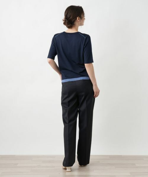 Leilian / レリアン ニット・セーター | ライン配色半袖ニット | 詳細7