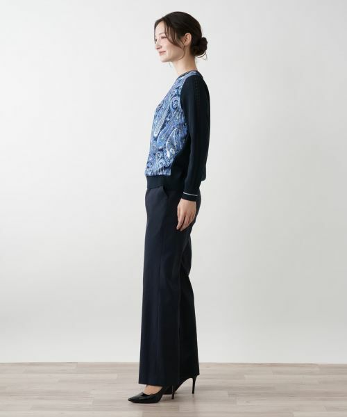 Leilian / レリアン ニット・セーター | ペイズリー切替クルーネックニット【ROCHAS Premiere】【RATTI】 | 詳細2