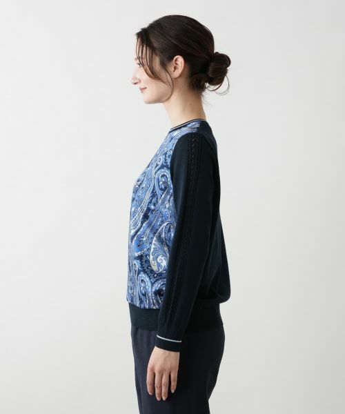 Leilian / レリアン ニット・セーター | ペイズリー切替クルーネックニット【ROCHAS Premiere】【RATTI】 | 詳細5