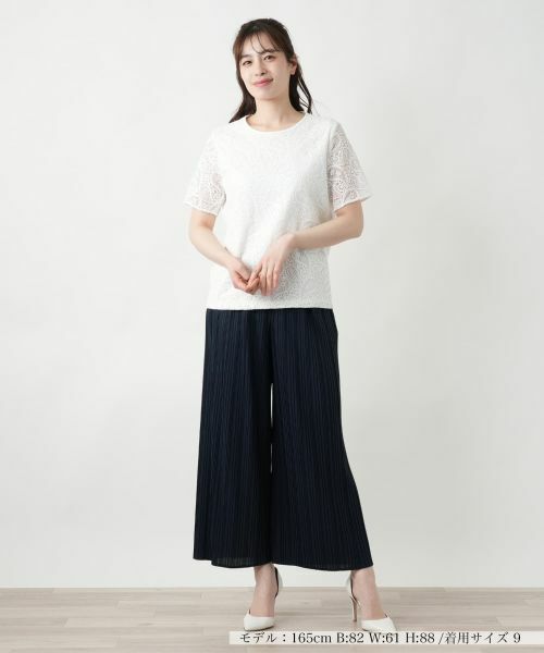 Leilian / レリアン カットソー | レース切替カットソー | 詳細1