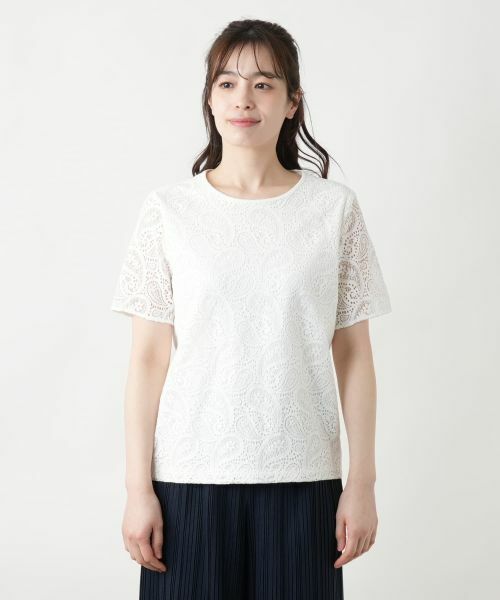 Leilian / レリアン カットソー | レース切替カットソー | 詳細4