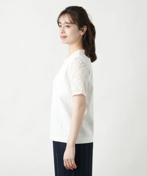 Leilian / レリアン カットソー | レース切替カットソー | 詳細5