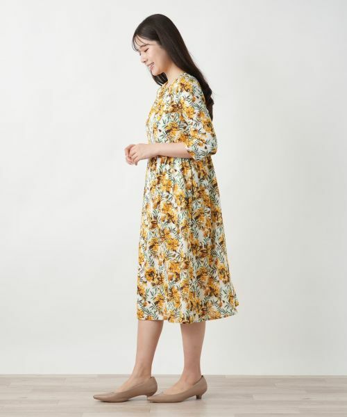 Leilian ワンピース Vネックフレアワンピース【Leilian WHITE LABEL】|レリアン