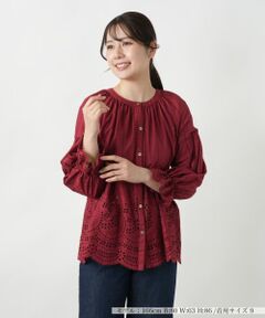 Leilian / レリアン シャツ・ブラウス | レースバンドカラーブラウス