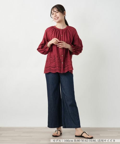 Leilian / レリアン シャツ・ブラウス | レースバンドカラーブラウス | 詳細4