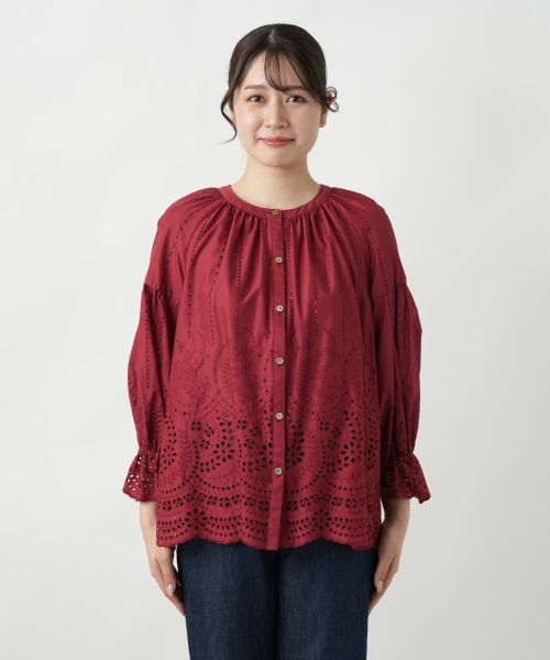 Leilian / レリアン シャツ・ブラウス | レースバンドカラーブラウス | 詳細7