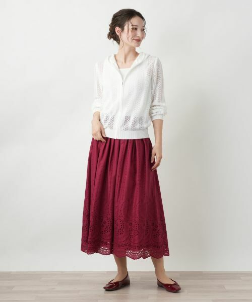 Leilian / レリアン ミニ・ひざ丈スカート | 刺繍フレアスカート | 詳細1