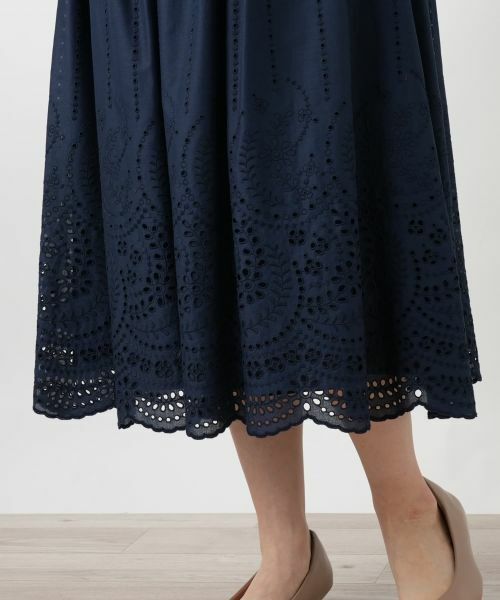 Leilian / レリアン ミニ・ひざ丈スカート | 刺繍フレアスカート | 詳細11