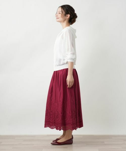 Leilian / レリアン ミニ・ひざ丈スカート | 刺繍フレアスカート | 詳細2
