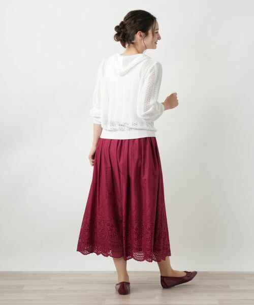 Leilian / レリアン ミニ・ひざ丈スカート | 刺繍フレアスカート | 詳細3