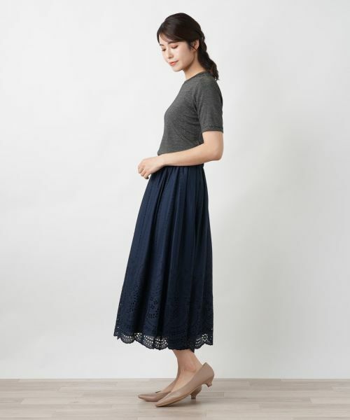 Leilian / レリアン ミニ・ひざ丈スカート | 刺繍フレアスカート | 詳細5