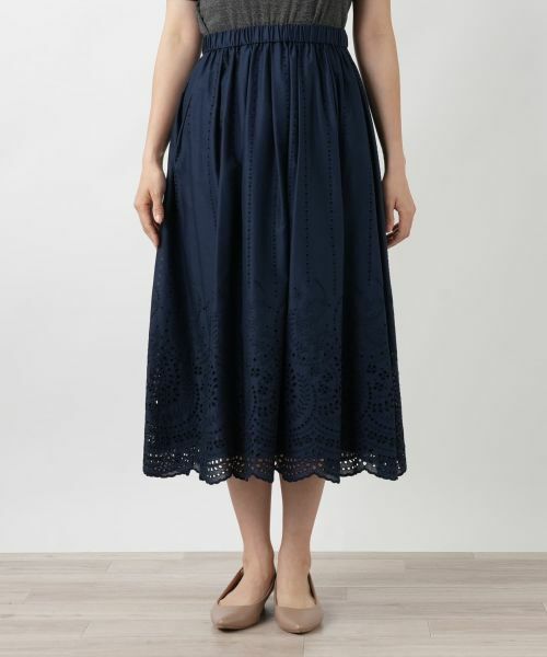 Leilian / レリアン ミニ・ひざ丈スカート | 刺繍フレアスカート | 詳細7