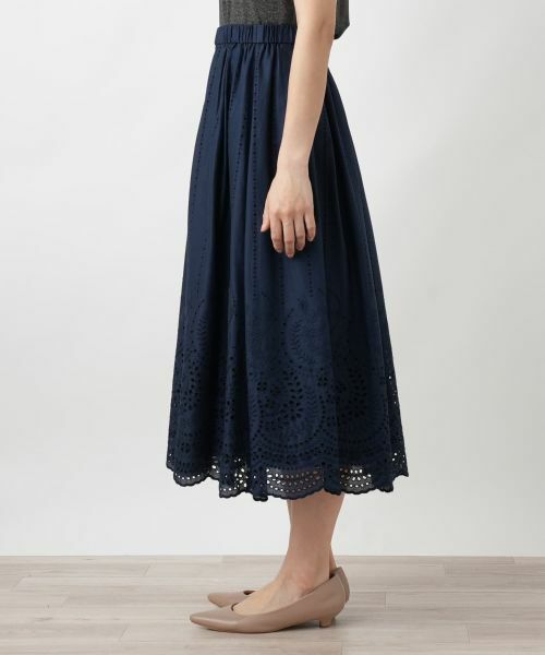 Leilian / レリアン ミニ・ひざ丈スカート | 刺繍フレアスカート | 詳細8