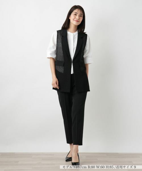 Leilian / レリアン テーラードジャケット | シアーベスト | 詳細1