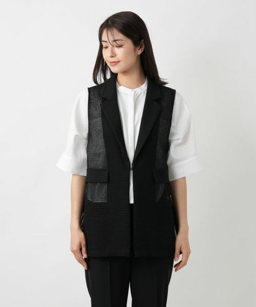 Leilian / レリアン テーラードジャケット | シアーベスト | 詳細4