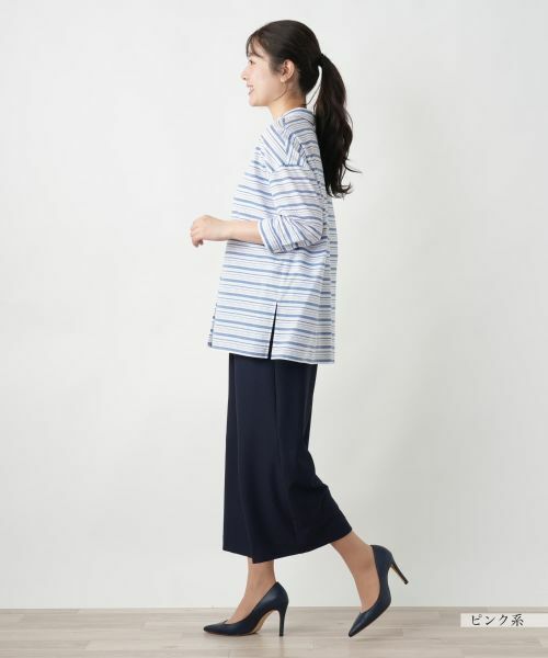 Leilian / レリアン シャツ・ブラウス | ボーダーオープンカラーシャツ【Leilian WHITE LABEL】 | 詳細2