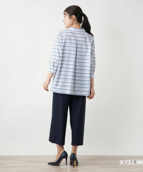 Leilian / レリアン シャツ・ブラウス | ボーダーオープンカラーシャツ【Leilian WHITE LABEL】 | 詳細3