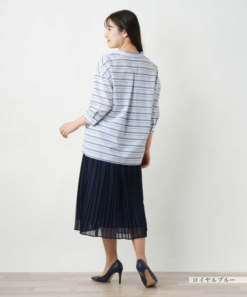 Leilian / レリアン シャツ・ブラウス | ボーダーオープンカラーシャツ【Leilian WHITE LABEL】 | 詳細6