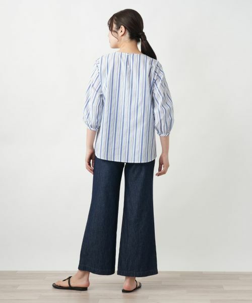 Leilian / レリアン シャツ・ブラウス | ストライプ七分袖ブラウス-Leilian WHITE LABEL【Leilian WHITE LABEL】 | 詳細3
