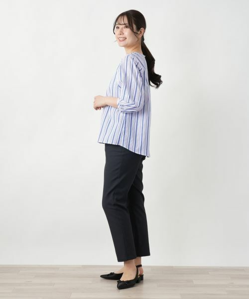 Leilian / レリアン シャツ・ブラウス | ストライプ七分袖ブラウス-Leilian WHITE LABEL【Leilian WHITE LABEL】 | 詳細5